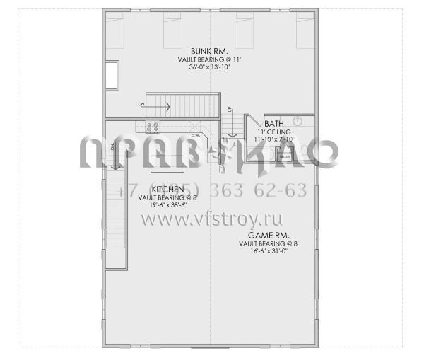 Проект двухэтажного дома с гаражом на две машины в стиле БарнХаус S5-381 (6422-00058)