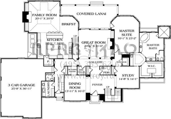Проект трехэтажного дома с гаражом на три и более машин в современном стиле S5-633 (3323-00537)