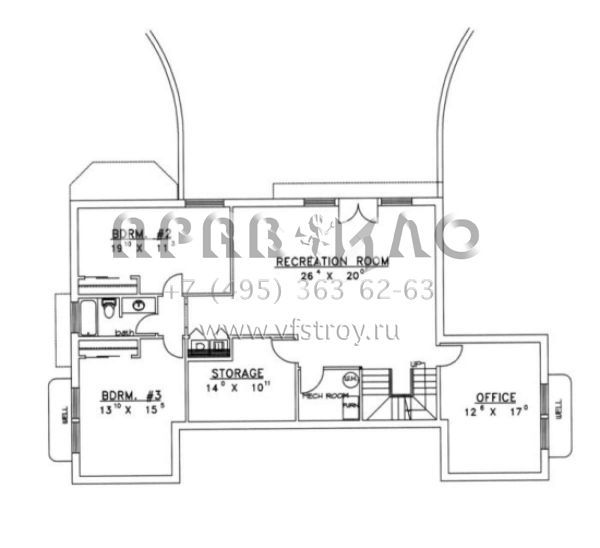 Проект двухэтажного дома с гаражом на три и более машин в стиле Шале S5-221 (039-00293)