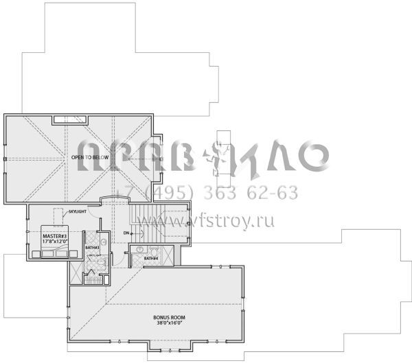 Проект двухэтажного дома с гаражом на три и более машин в стиле Шале S5-368 (5829-00002)