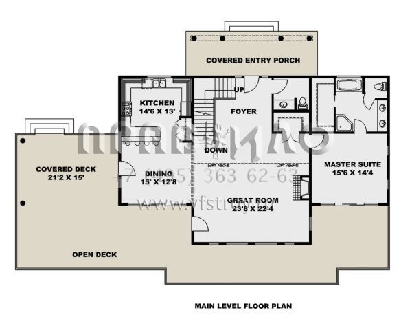 Проект двухэтажного дома без гаража в стиле Ранчо S5-431 (039-00713)