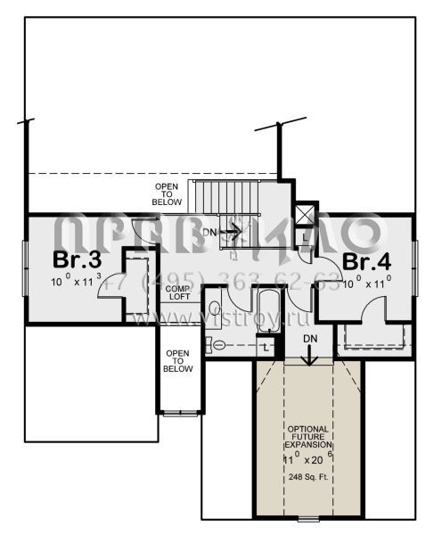 Проект двухэтажного дома с гаражом на две машины в стиле Ранчо S5-196 (402-01618)