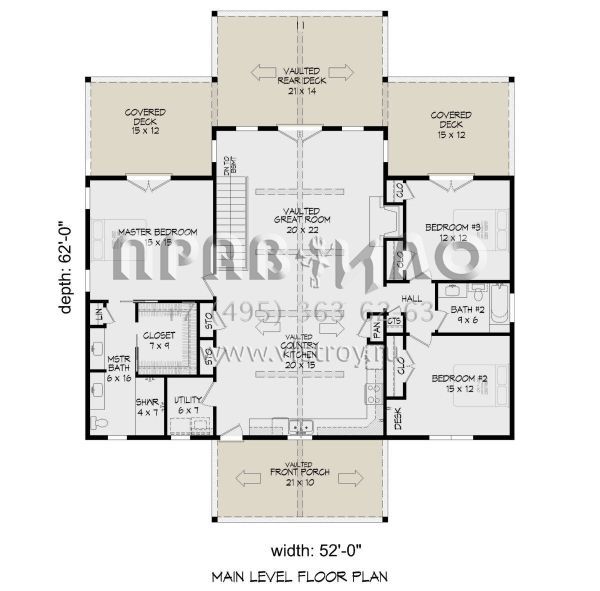 Проект одноэтажного дома с гаражом на одну машину в стиле Шале S5-166 (940-00688)