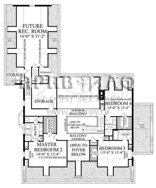 Проект двухэтажного дома с гаражом на две машины в стиле Ранчо S5-423 (7922-00129)