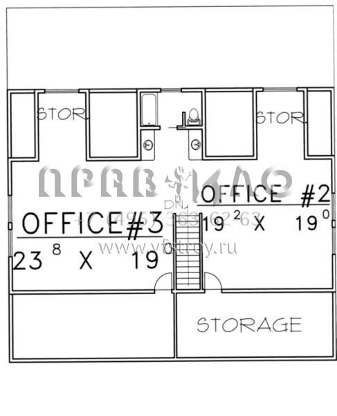 Проект двухэтажного дома с гаражом на две машины в стиле Ранчо S5-239 (039-00186)