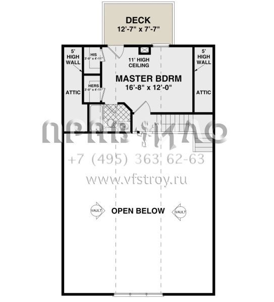 Проект двухэтажного дома без гаража в стиле Ранчо S5-148 (036-00271)