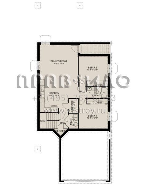 Проект одноэтажного дома с гаражом на две машины в современном стиле S5-106 (2802-00167)