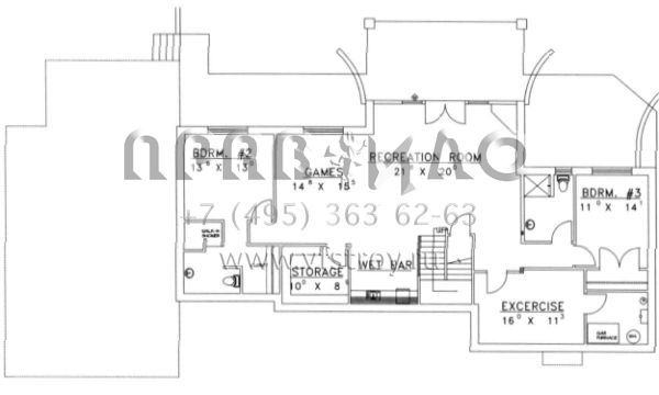 Проект двухэтажного дома с гаражом на три и более машин в скандинавском стиле S5-434 (039-00328)