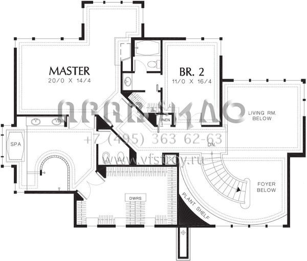 Проект трехэтажного дома с гаражом на три и более машин в стиле Райт S5-517 (2559-00561)