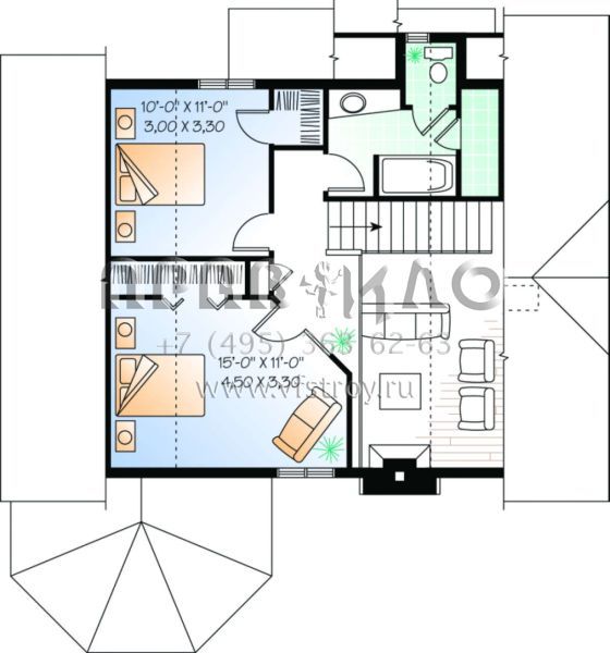 Проект двухэтажного дома без гаража в современном стиле S5-136 (034-00069)