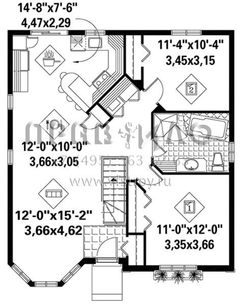 Проект одноэтажного дома без гаража в стиле Ранчо S5-90 (6146-00346)