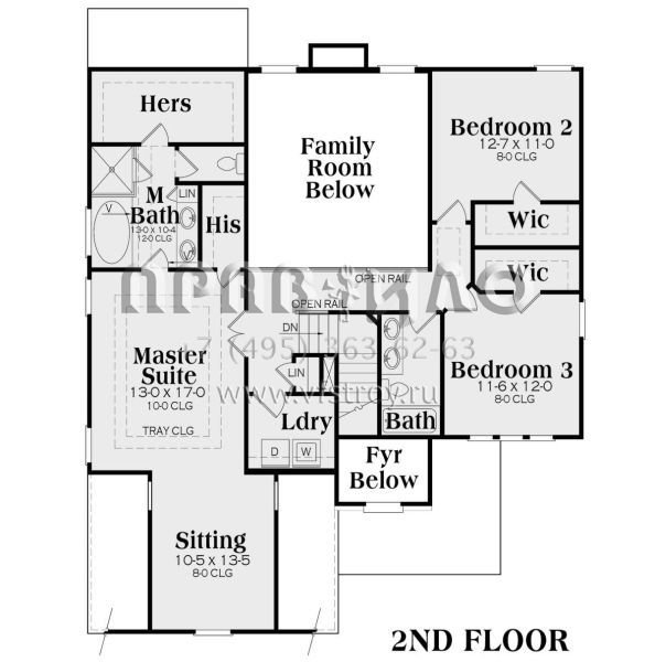 Проект двухэтажного дома с гаражом на две машины в американском стиле S5-232 (009-00101)