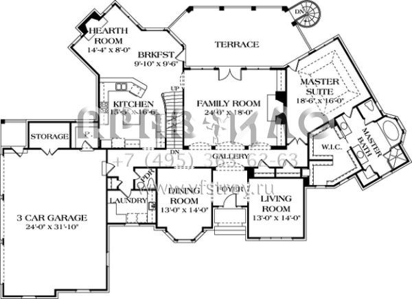 Проект двухэтажного дома с гаражом на три и более машин в современном стиле S5-519 (3323-00396)