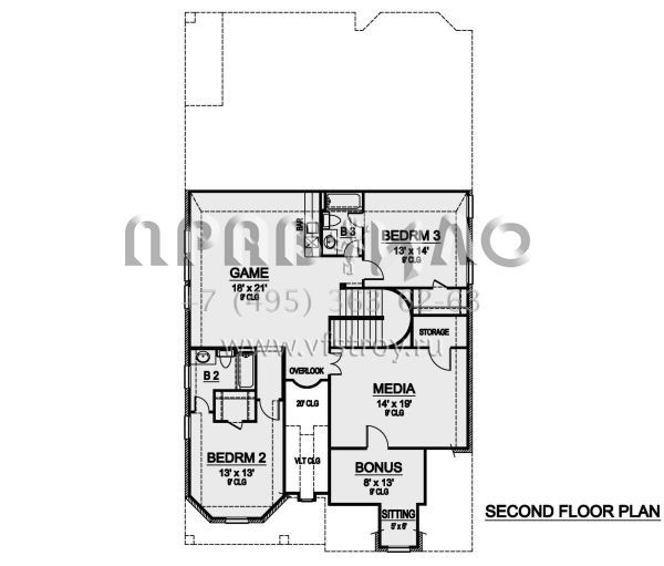 Проект двухэтажного дома с гаражом на две машины в английском стиле S5-355 (5445-00367)