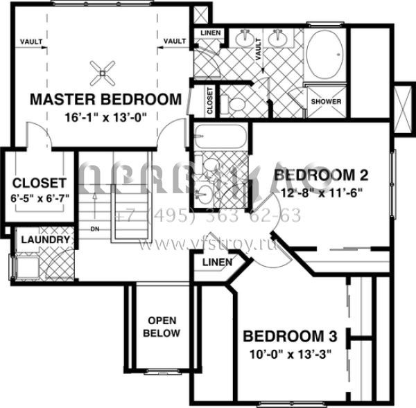 Проект двухэтажного дома с гаражом на две машины в стиле Ранчо S5-170 (036-00075)