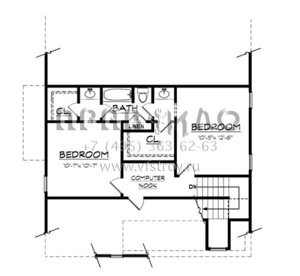 Проект двухэтажного дома с гаражом на две машины в американском стиле S5-208 (3418-00003)