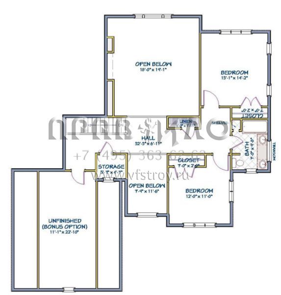 Проект двухэтажного дома с гаражом на две машины в стиле Ранчо S5-253 (6849-00008)