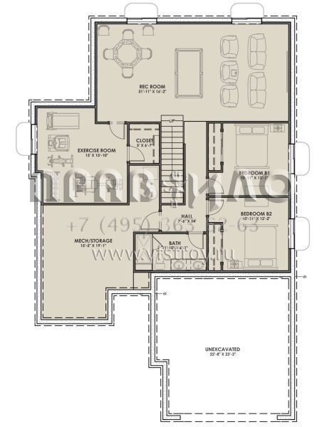 Проект одноэтажного дома с гаражом на две машины в американском стиле S5-168 (425-00011)
