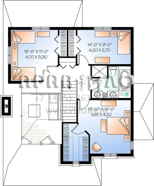 Проект двухэтажного дома без гаража в английском стиле S5-188 (034-00992)
