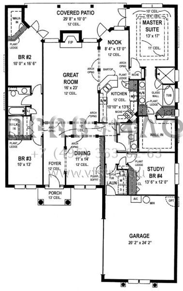 Проект одноэтажного дома с гаражом на две машины в прибрежном стиле S5-226 (4766-00063)