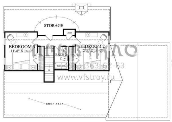 Проект двухэтажного дома с гаражом на две машины в стиле Ранчо S5-164 (7922-00218)