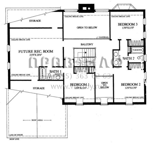 Проект двухэтажного дома с гаражом на две машины в стиле Ранчо S5-259 (7922-00002)
