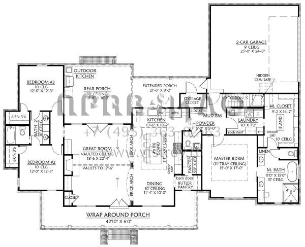 Проект одноэтажного дома с гаражом на две машины в современном стиле S5-206 (4534-00031)