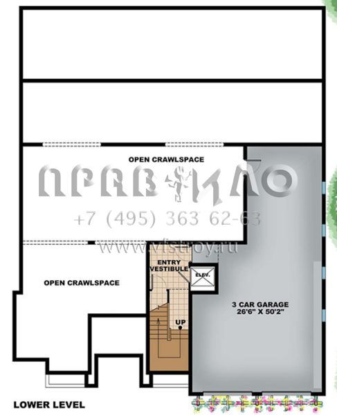 Проект трехэтажного дома с гаражом на три и более машин в прибрежном стиле S5-438 (1018-00279)