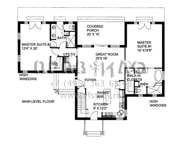 Проект одноэтажного дома без гаража в скандинавском стиле S5-229 (039-00703)