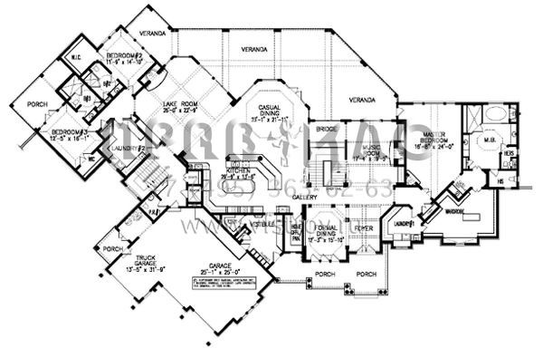 Проект двухэтажного дома с гаражом на три и более машин в стиле Шале S5-785 (699-00019)