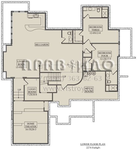Проект одноэтажного дома с гаражом на три и более машин в американском стиле S5-243 (5631-00113)