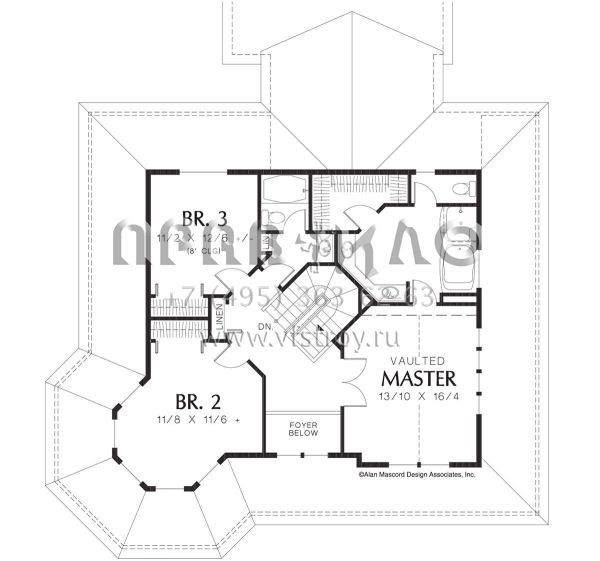 Проект двухэтажного дома с гаражом на две машины в английском стиле S5-219 (2559-00426)