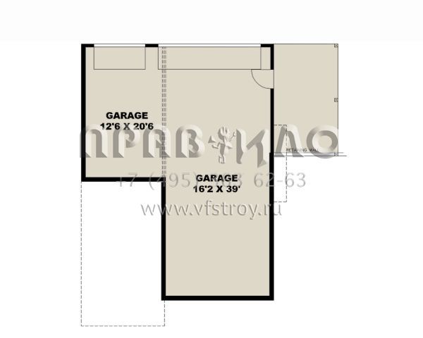 Проект одноэтажного дома с гаражом на три и более машин в стиле Шале S5-92 (039-00728)