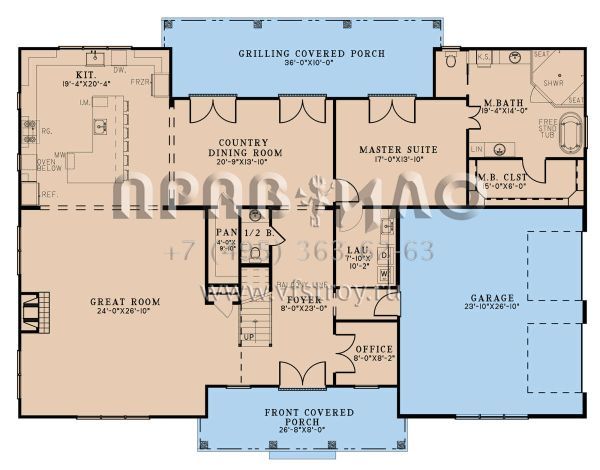 Проект двухэтажного дома с гаражом на две машины в современном стиле S5-352 (8318-00299)
