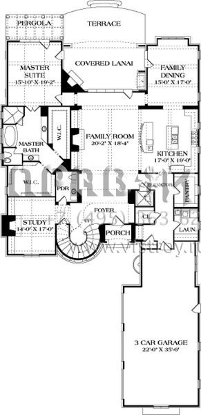 Проект двухэтажного дома с гаражом на три и более машин в английском стиле S5-501 (3323-00641)