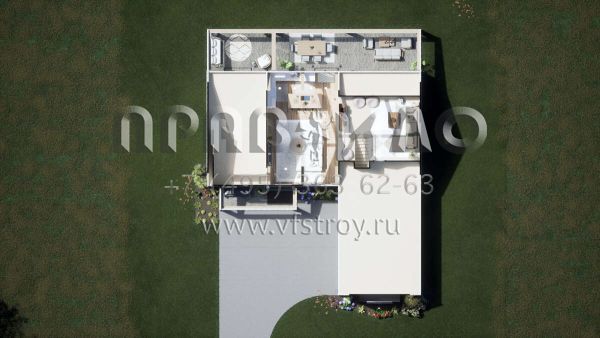 Проект двухэтажного дома с гаражом на две машины в современном стиле S5-176 (7174-00015)