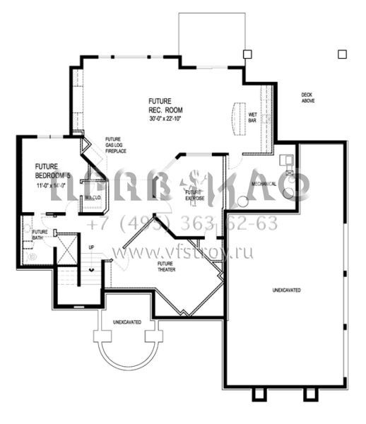 Проект особняка с гаражом на три машины в замковом стиле S5-409 (036-00222)