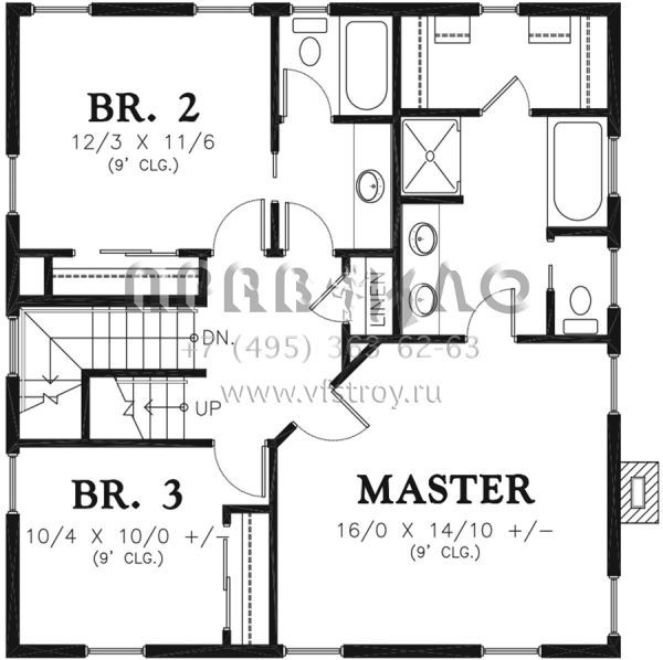 Проект трехэтажного дома без гаража в стиле Ранчо S5-250 (2559-00740)