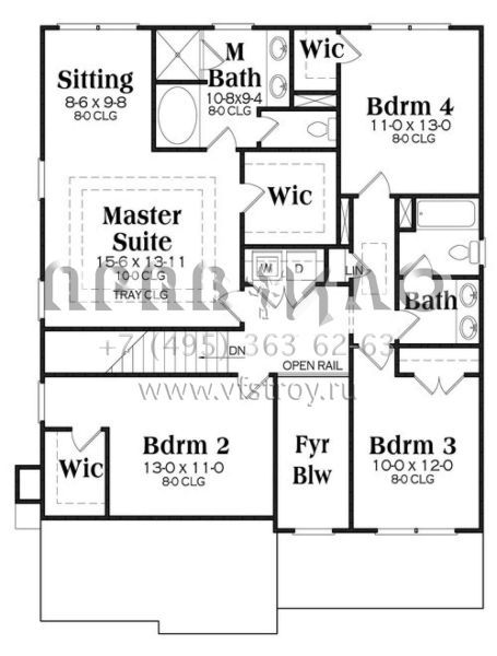 Проект двухэтажного дома с гаражом на две машины в стиле Ранчо S5-210 (009-00231)