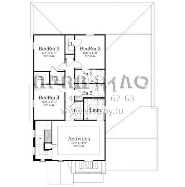 Проект двухэтажного дома с гаражом на две машины в американском стиле S5-277 (3978-00041)