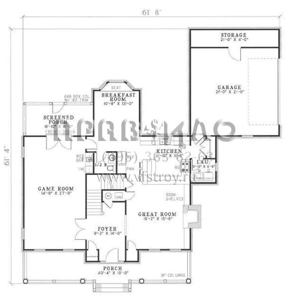 Проект двухэтажного дома с гаражом на две машины в стиле Ранчо S5-240 (110-00270)
