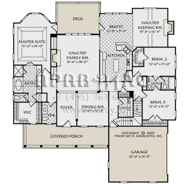 Проект одноэтажного дома с гаражом на две машины в стиле Ранчо S5-239 (8594-00056)