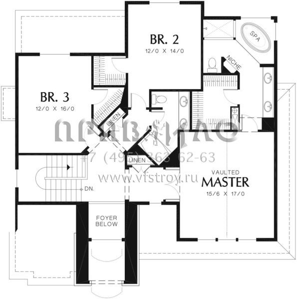 Проект двухэтажного дома с гаражом на две машины в стиле Ранчо S5-230 (2559-00380)