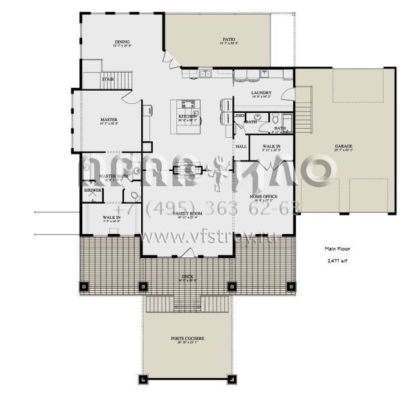 Проект двухэтажного дома с гаражом на две машины в стиле Шале S5-492 (2802-00118)