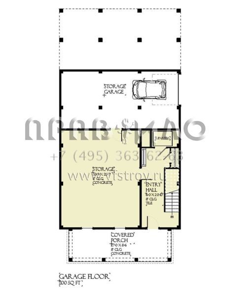 Проект трехэтажного дома с гаражом на одну машину в прибрежном стиле S5-333 (1637-00171)