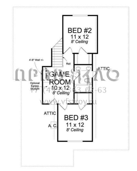 Проект двухэтажного дома с гаражом на две машины в американском стиле S5-160 (4848-00319)