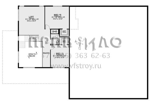 Проект двухэтажного дома с гаражом на три и более машин в стиле БарнХаус S5-213 (5032-00170)