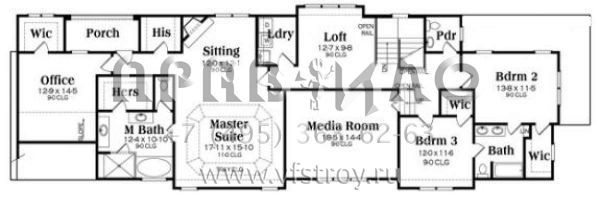 Проект двухэтажного дома с гаражом на две машины в стиле Ранчо S5-336 (009-00268)