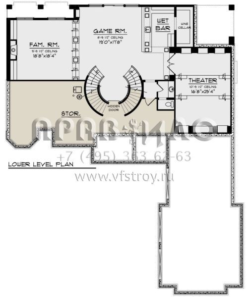 Проект двухэтажного дома с гаражом на три и более машин в английском стиле S5-503 (1020-00364)