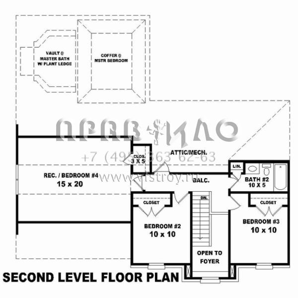 Проект двухэтажного дома с гаражом на две машины в стиле Ранчо S5-186 (053-02298)